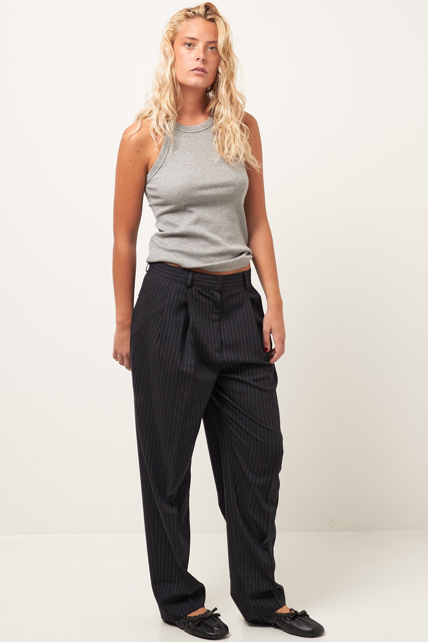 Tailored Pinstriped Trousers Navy Rabat