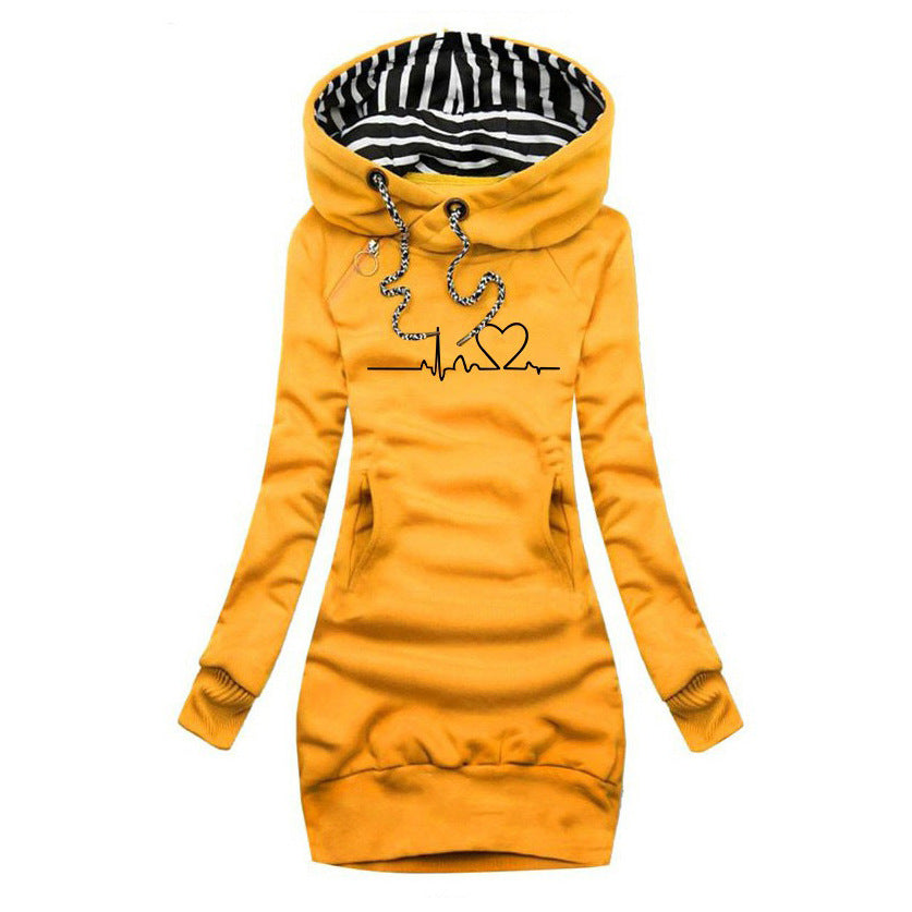 Thyra | Heartbeat trykt sweater-kjole Online Hot Salg