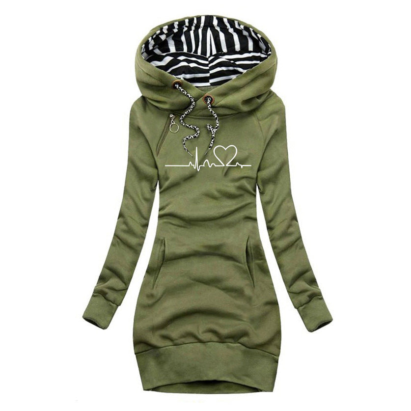 Thyra | Heartbeat trykt sweater-kjole Online Hot Salg