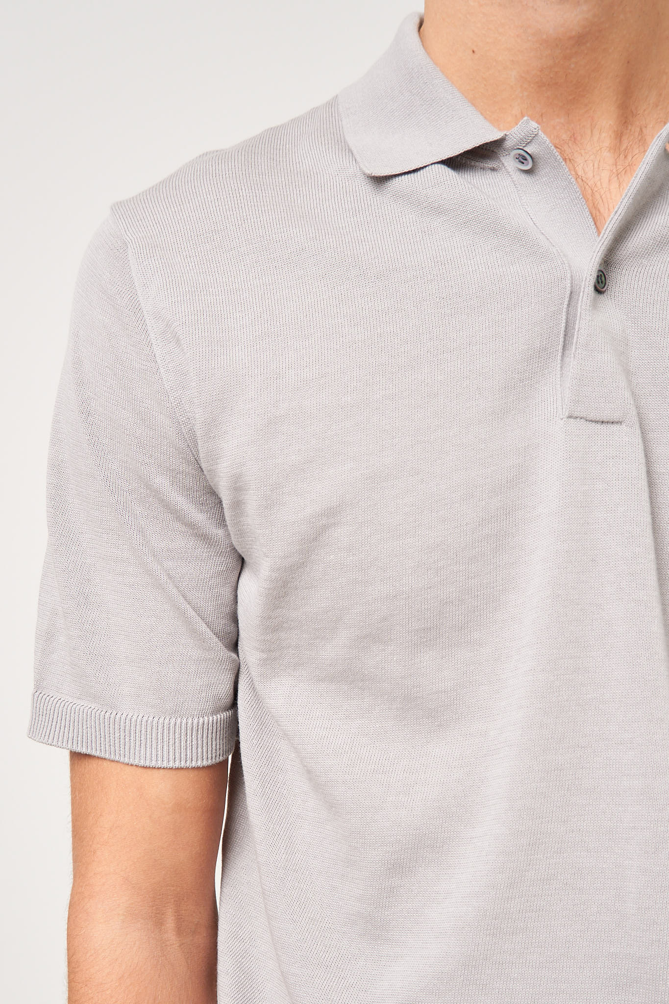 Knitted Polo Grey Hot på udsalg