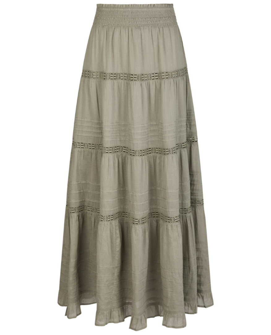 Neo Noir Felicia S Voile Nederdel Smoke Green NOS25