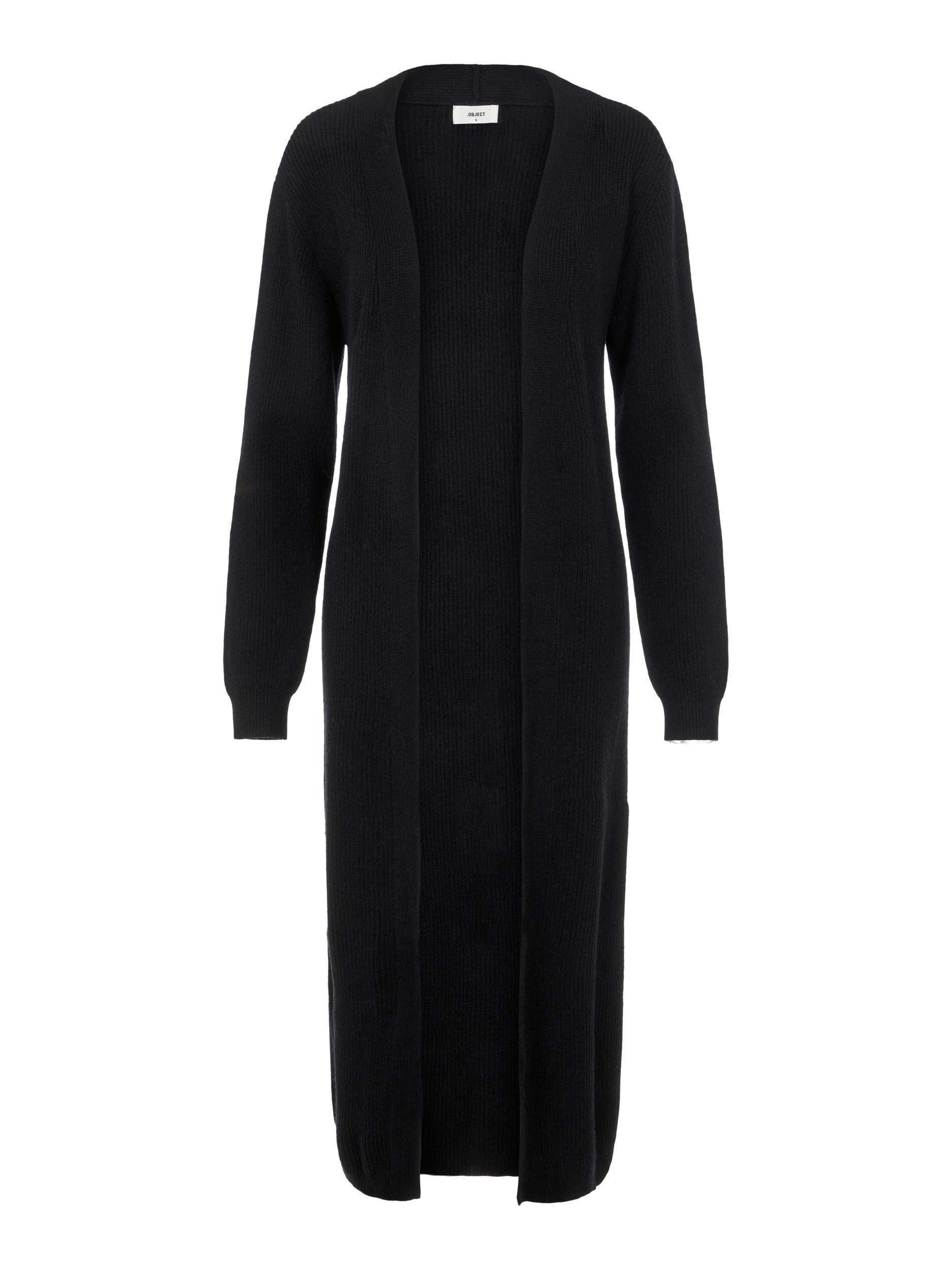 Object Malena Knit Long Cardigan Black