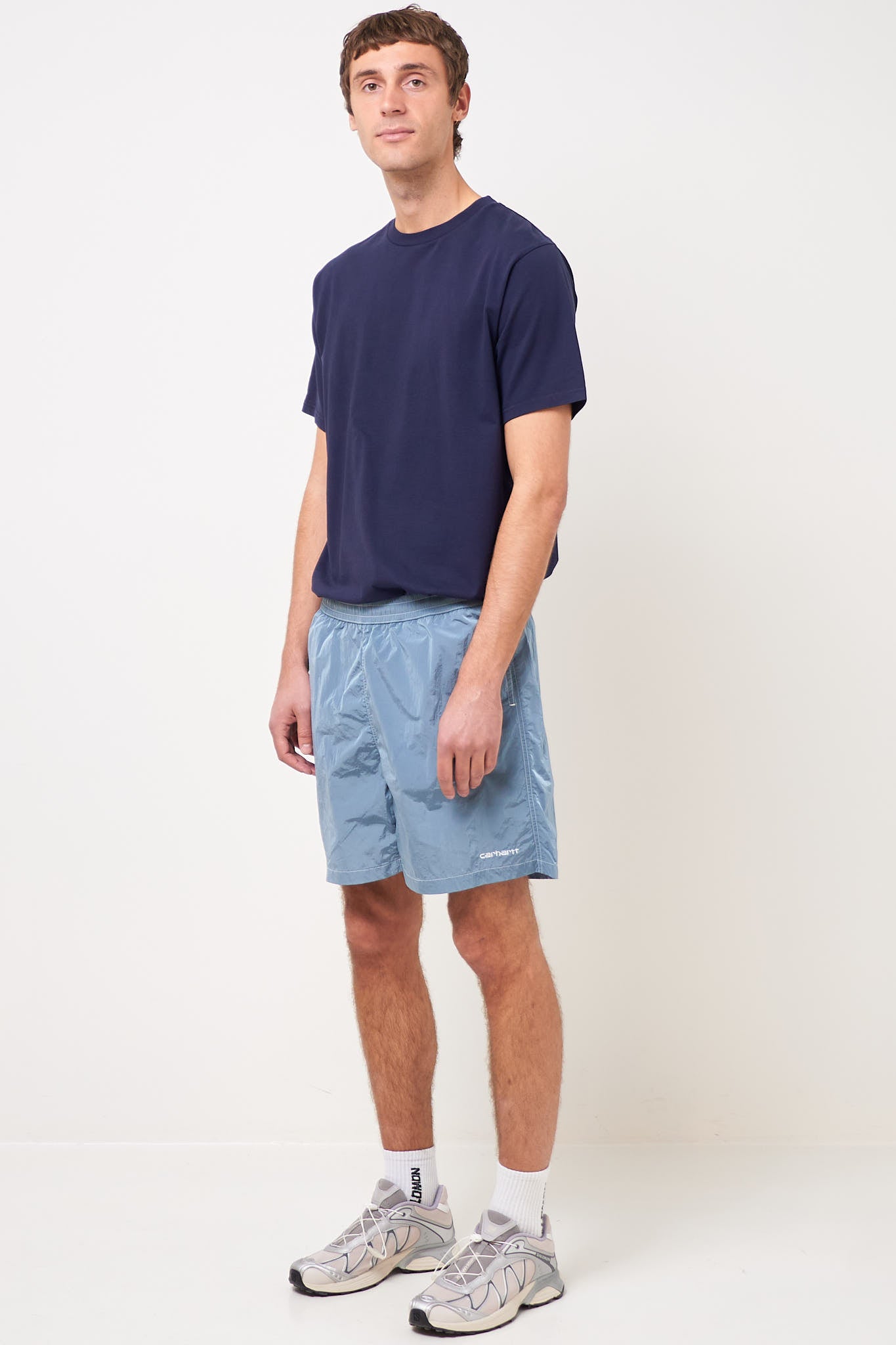 Canby Swim Trunks Clay Blue/White