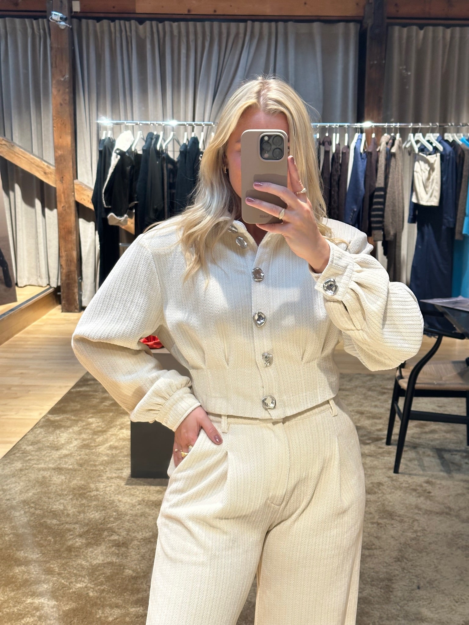Gestuz Elnora Jakke Off White Structure