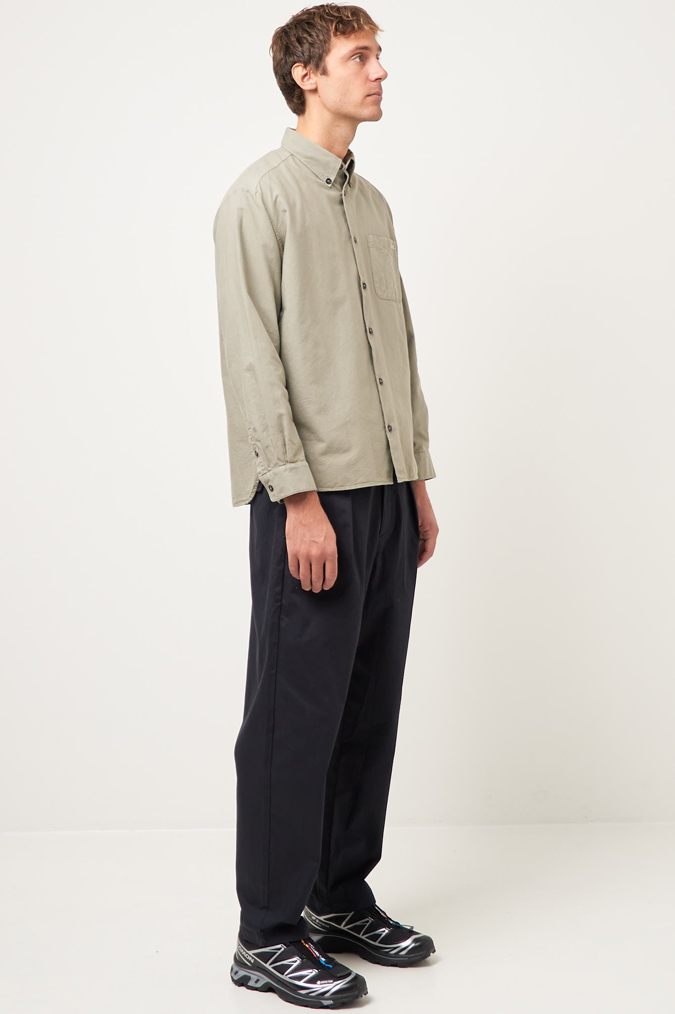 Mateo Logo Shirt Grey Green Levere