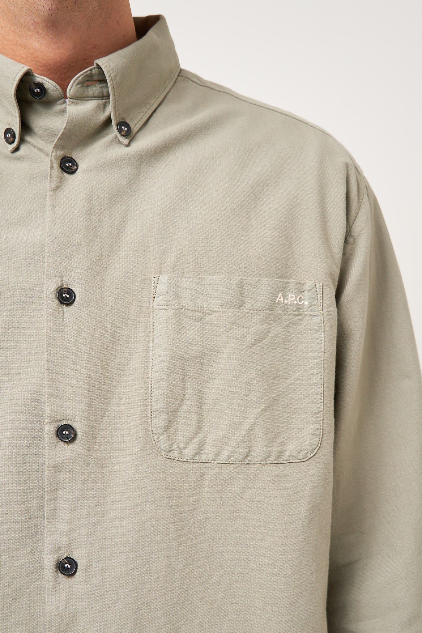 Mateo Logo Shirt Grey Green Levere