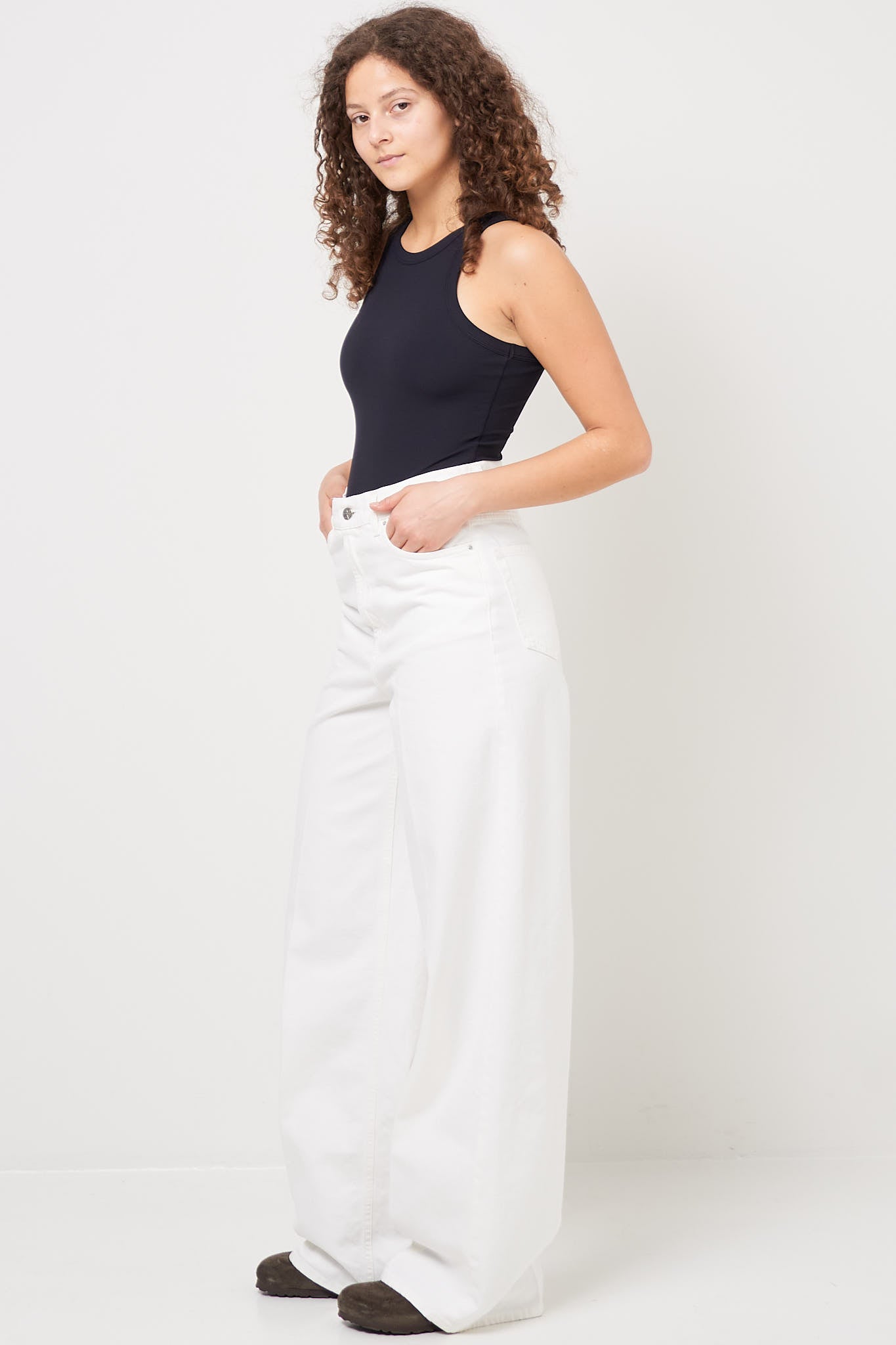 Wide Leg Denim White Rabat