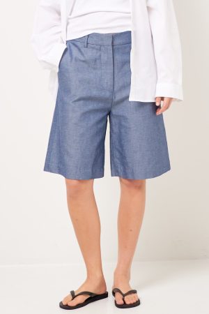Bea Bermuda Linen Shorts Denim