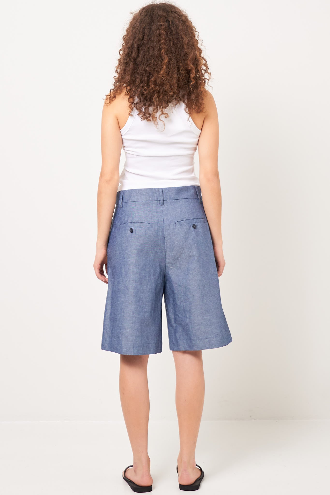 Bea Bermuda Linen Shorts Denim
