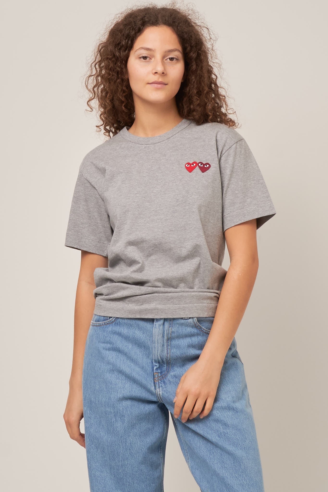 Double Heart T-shirt Grey