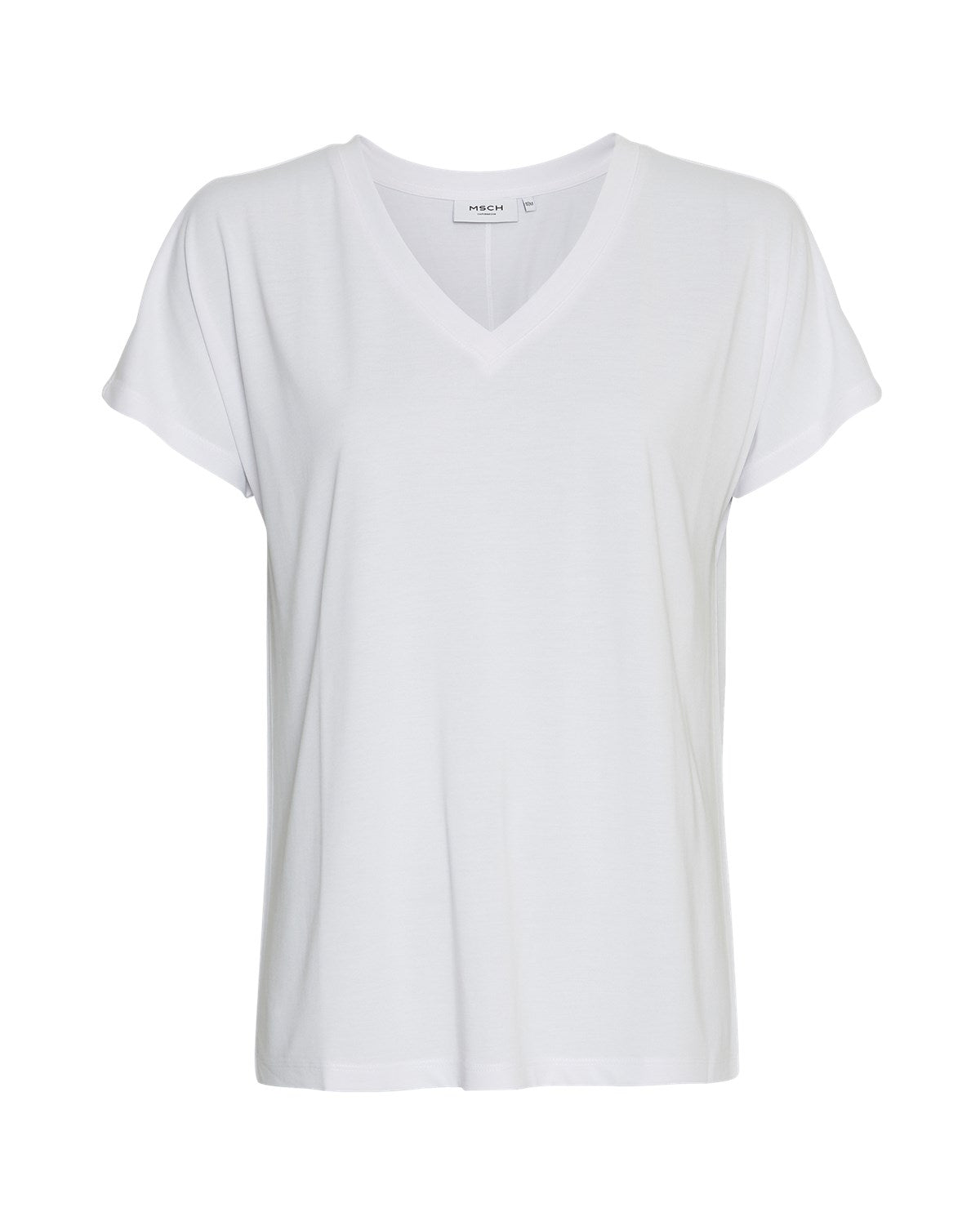 Moss Copenhagen Fenya Modal V-Neck T-shirt Optical Snow NO25