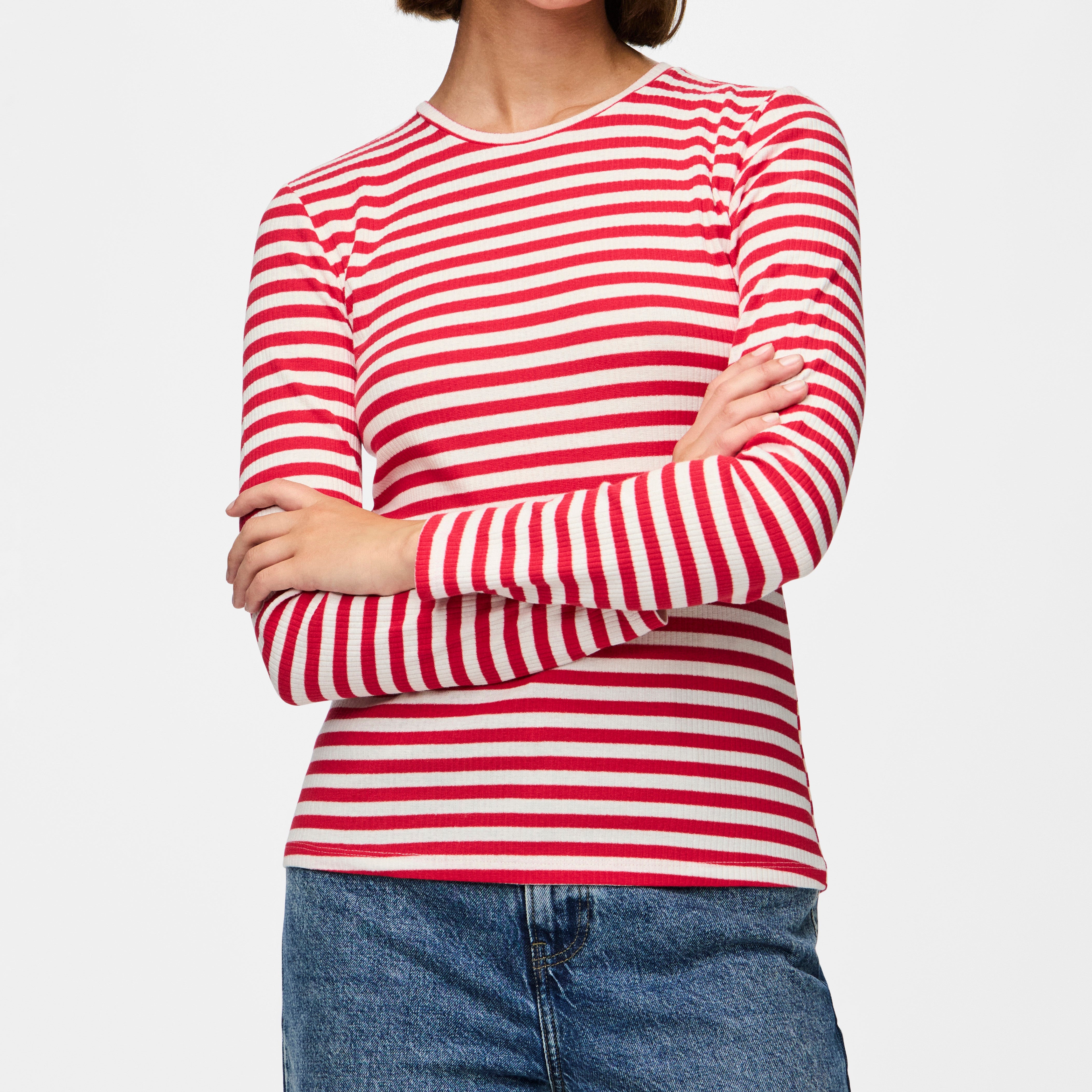 Pieces Ruka LS Bluse Lollipop Stripes/Cloud Dancer NO25