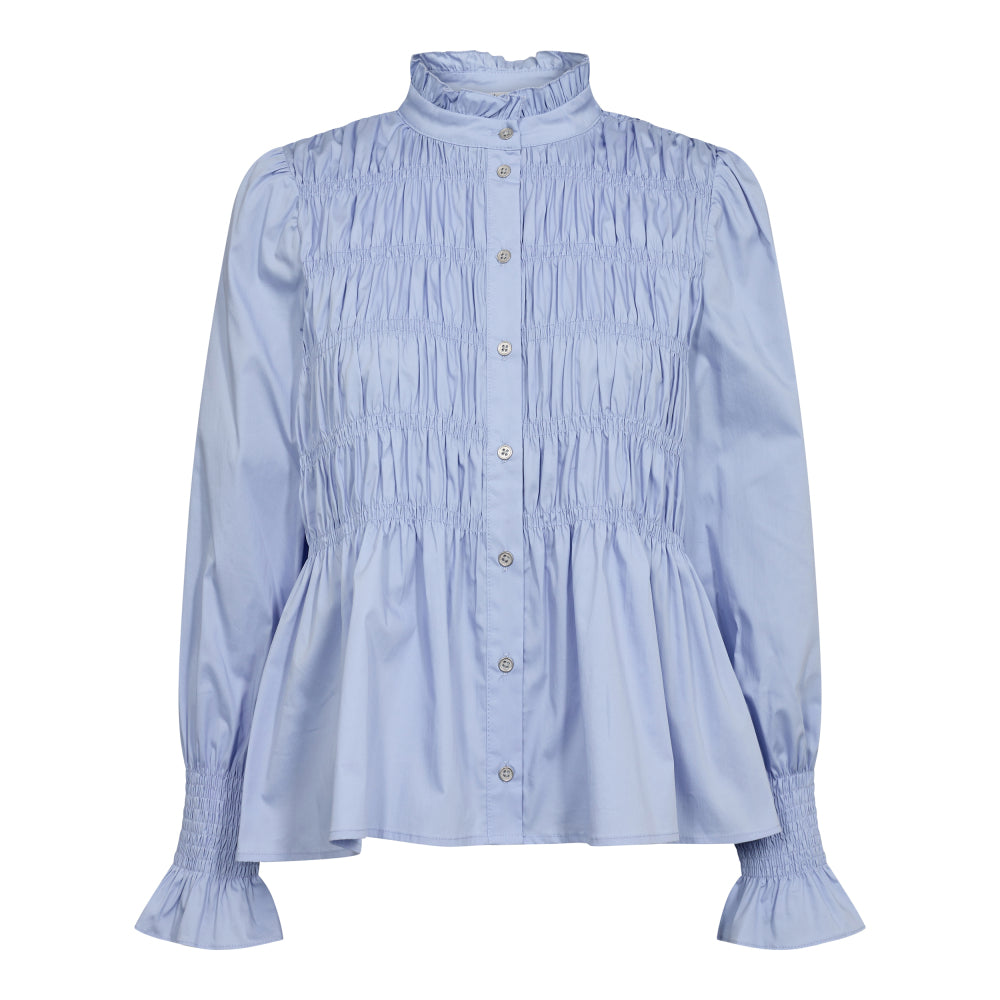 Co'Couture Sandy Smock Skjorte Pale Blue Mode
