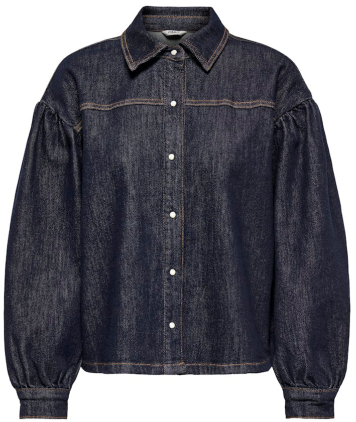 Only Norela LS Denimskjorte Dark Blue Denim Mode