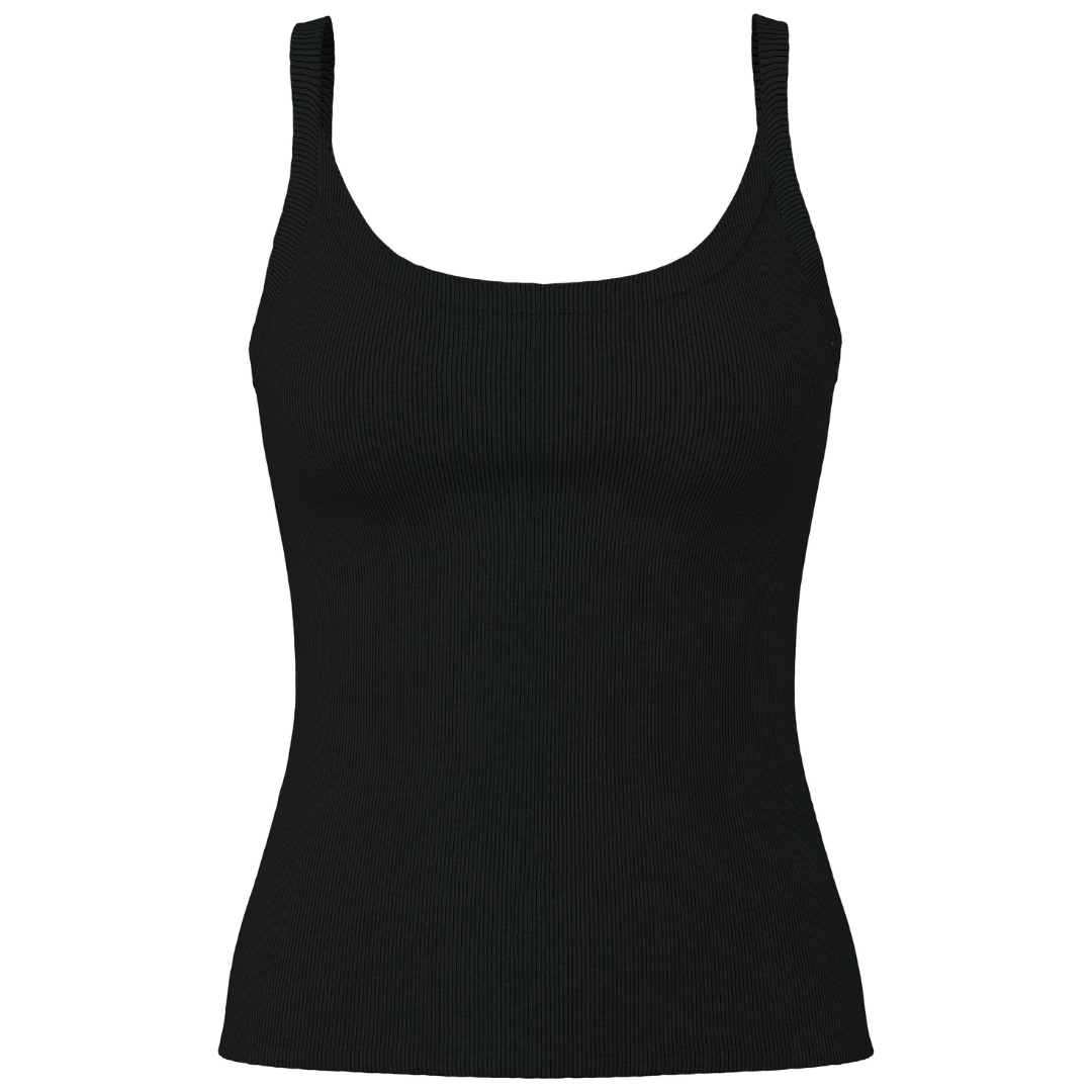 Pieces May Strap Top Black NOS25