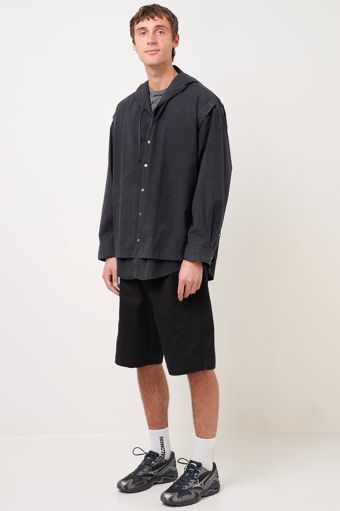 Hooded Lace Shirt Black