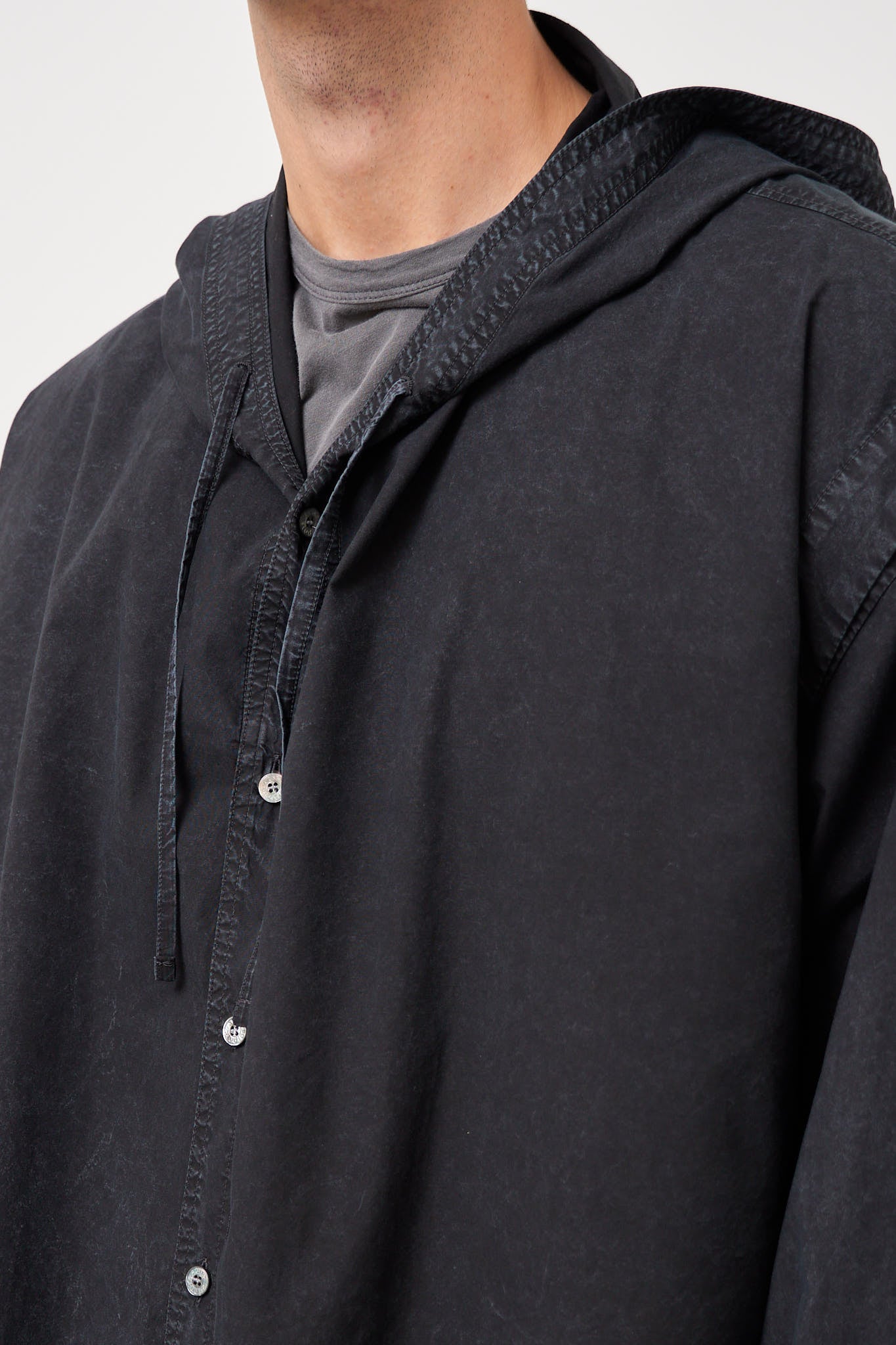 Hooded Lace Shirt Black
