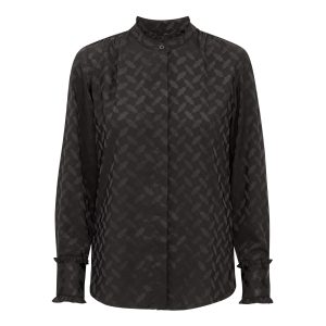 Karmamia Copenhagen Trinity Skjorte Black Keffiyeh Jacquard Online salg