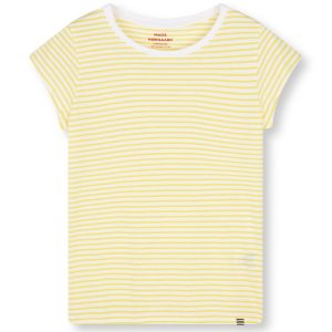 Mads Nørgaard Organic Jersey Stripe Teasy T-shirt Brilliant White/Lemon Zest Mode