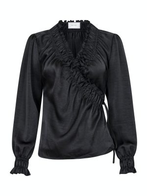 Neo Noir Dessy Heavy Sateen Bluse Black