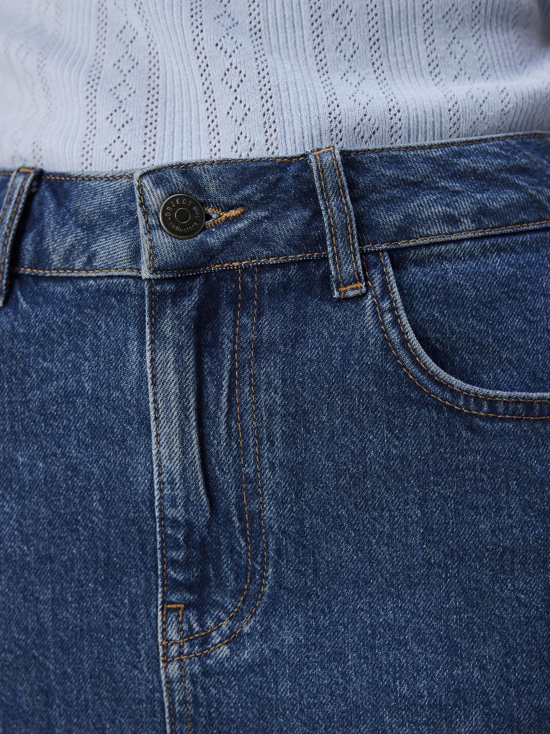 Object Ellen HW Short Denim Nederdel Medium Blue Denim