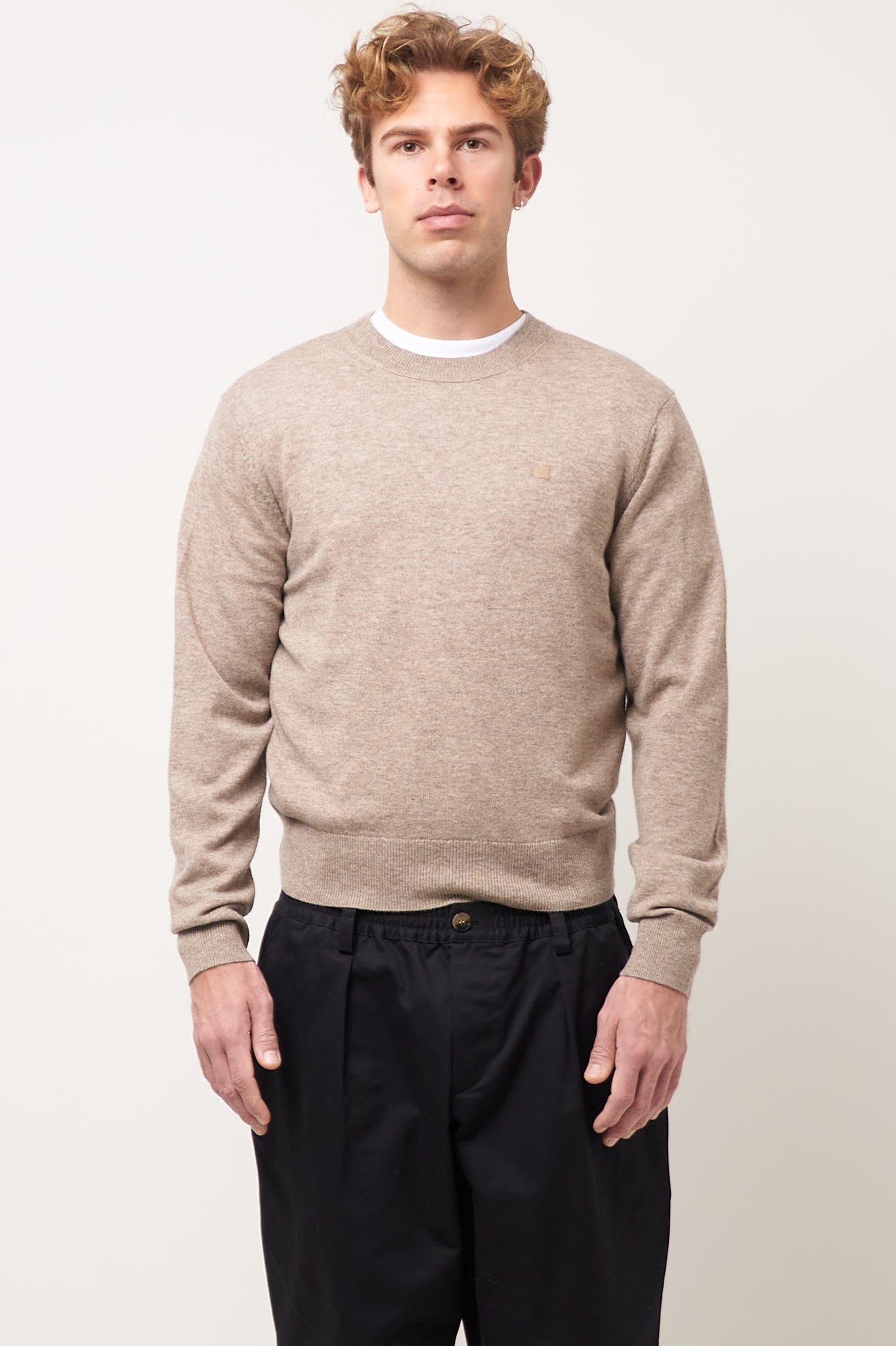 Jumper Yak Wool Greige Melange Udsalg