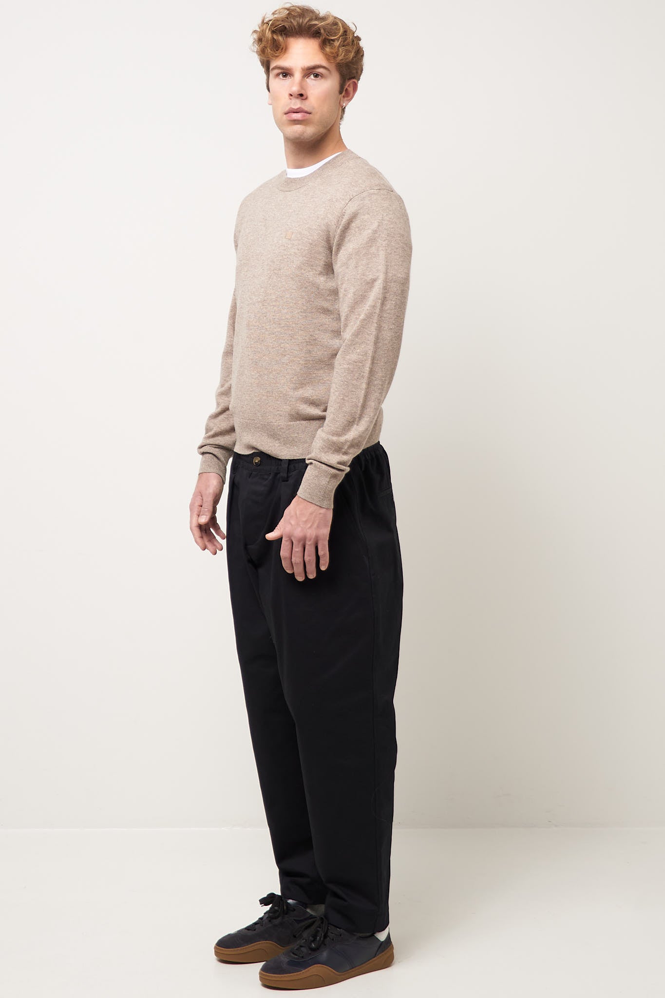 Jumper Yak Wool Greige Melange Udsalg