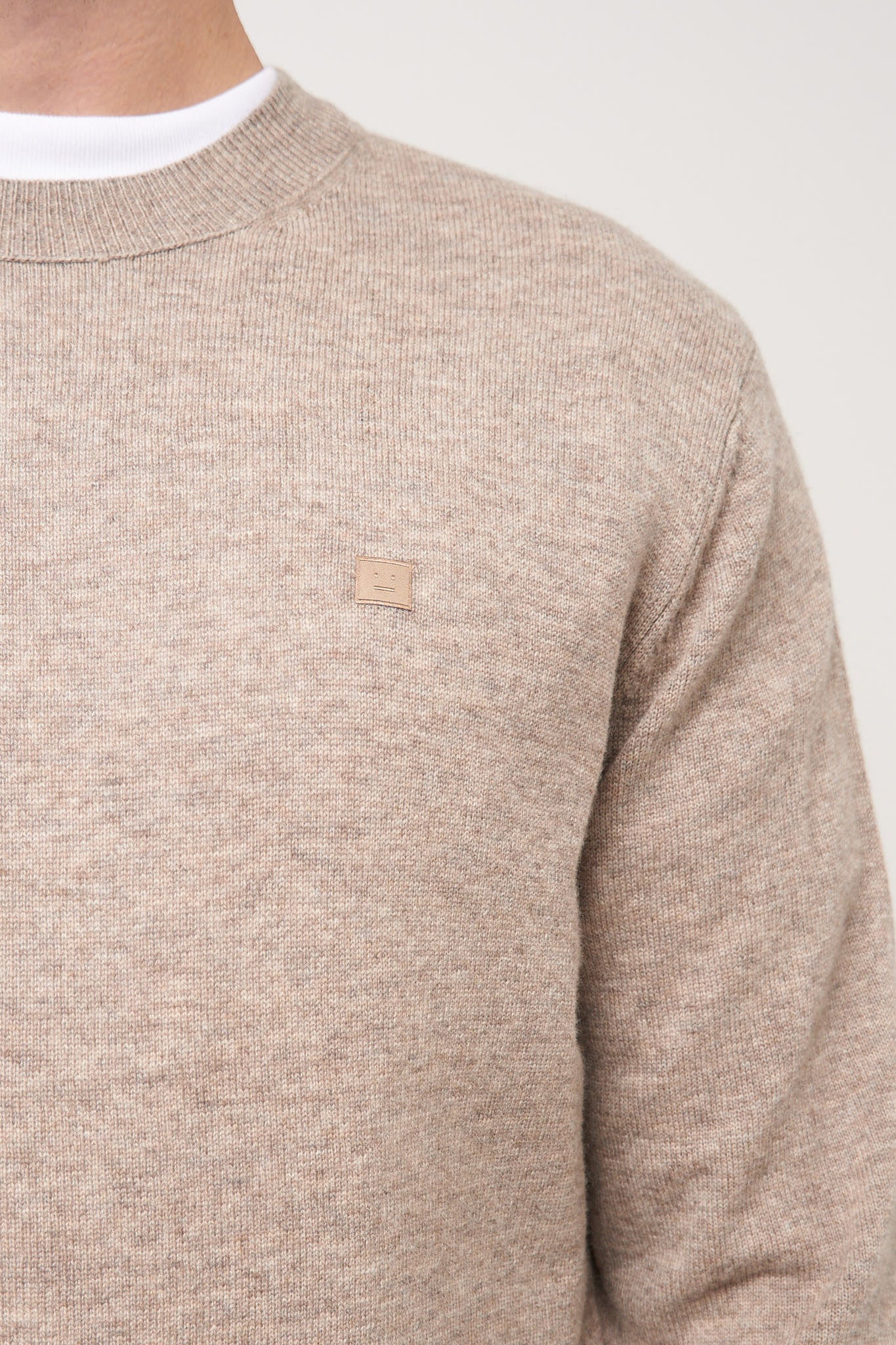 Jumper Yak Wool Greige Melange Udsalg