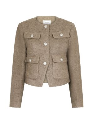 Neo Noir Holly Structure Jakke Warm Grey Hot på udsalg