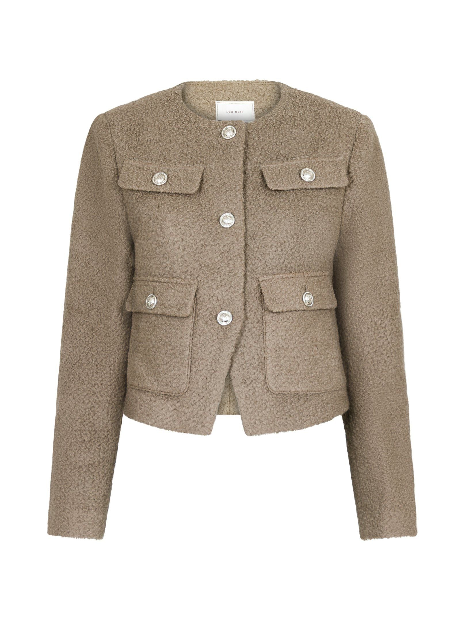 Neo Noir Holly Structure Jakke Warm Grey Hot på udsalg