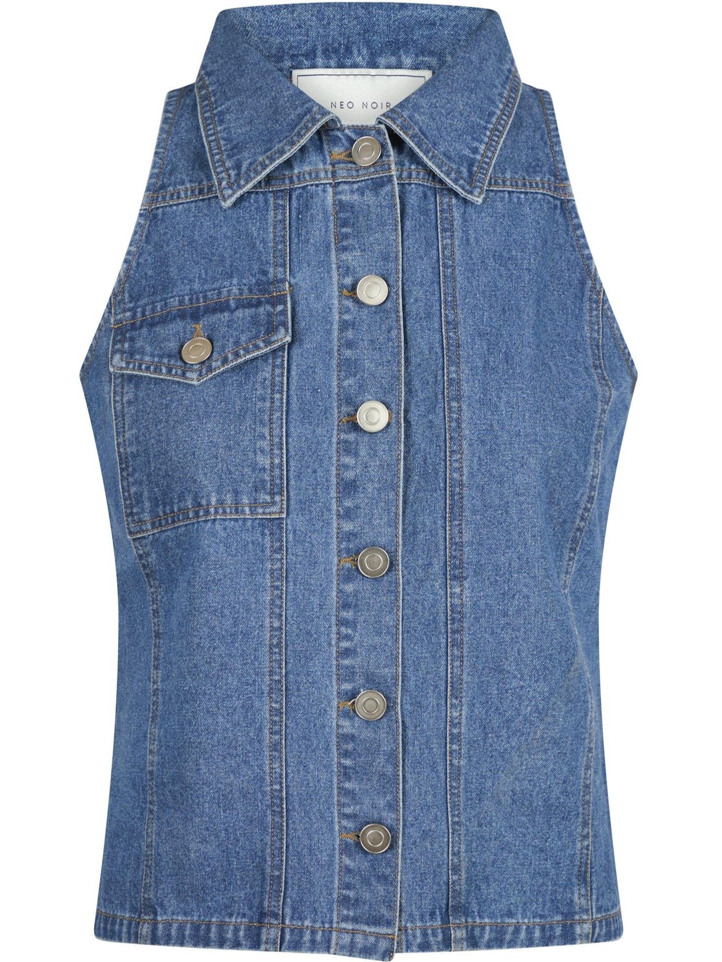Neo Noir Sylvie Denim Top Blue Rabat