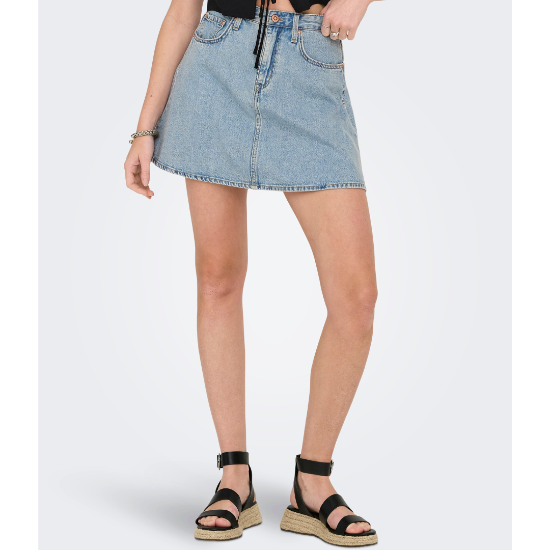 Only Eden A Nederdel Light Blue Denim