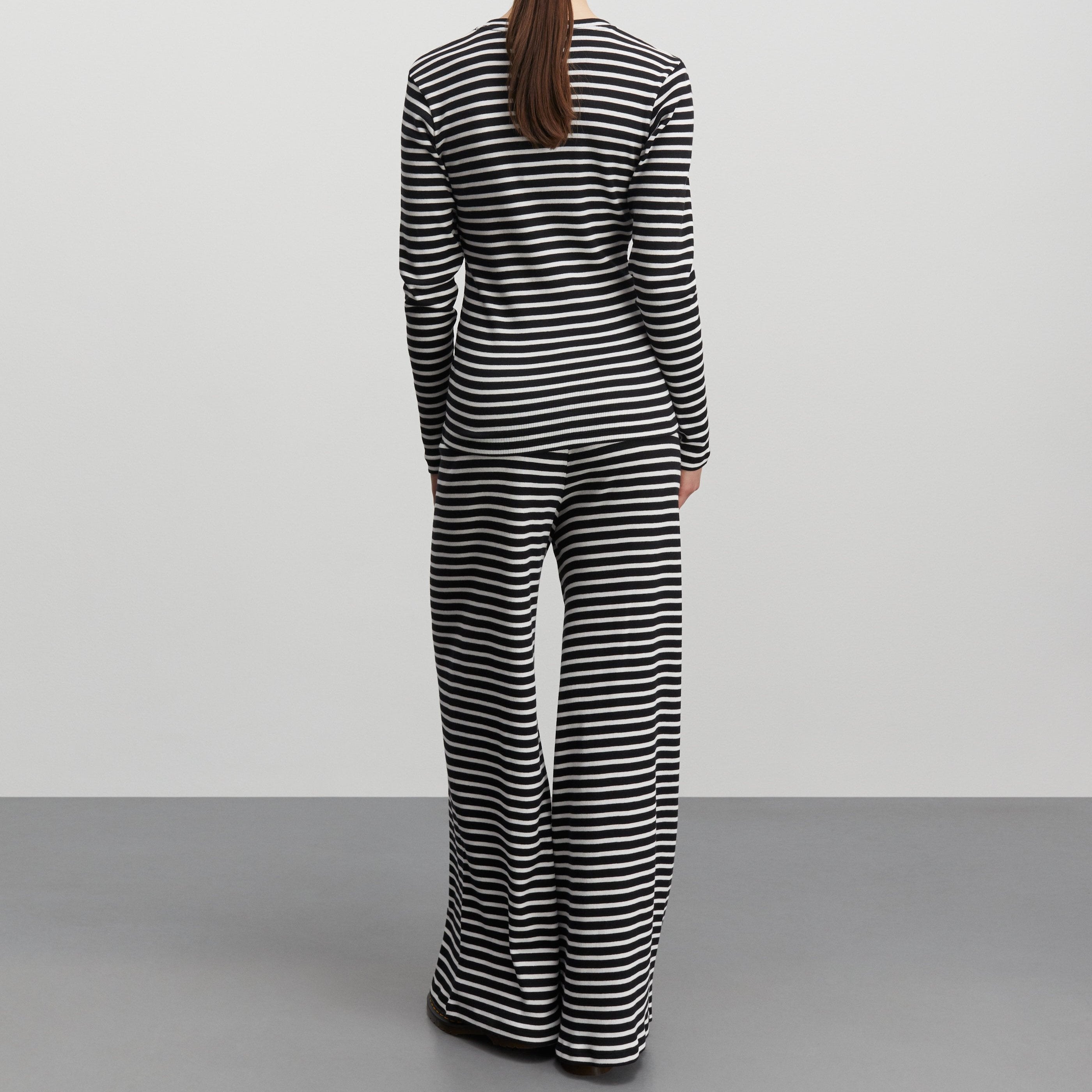 Mads Nørgaard Cotton Stripe Tuba LS Bluse Black/White Alyssum