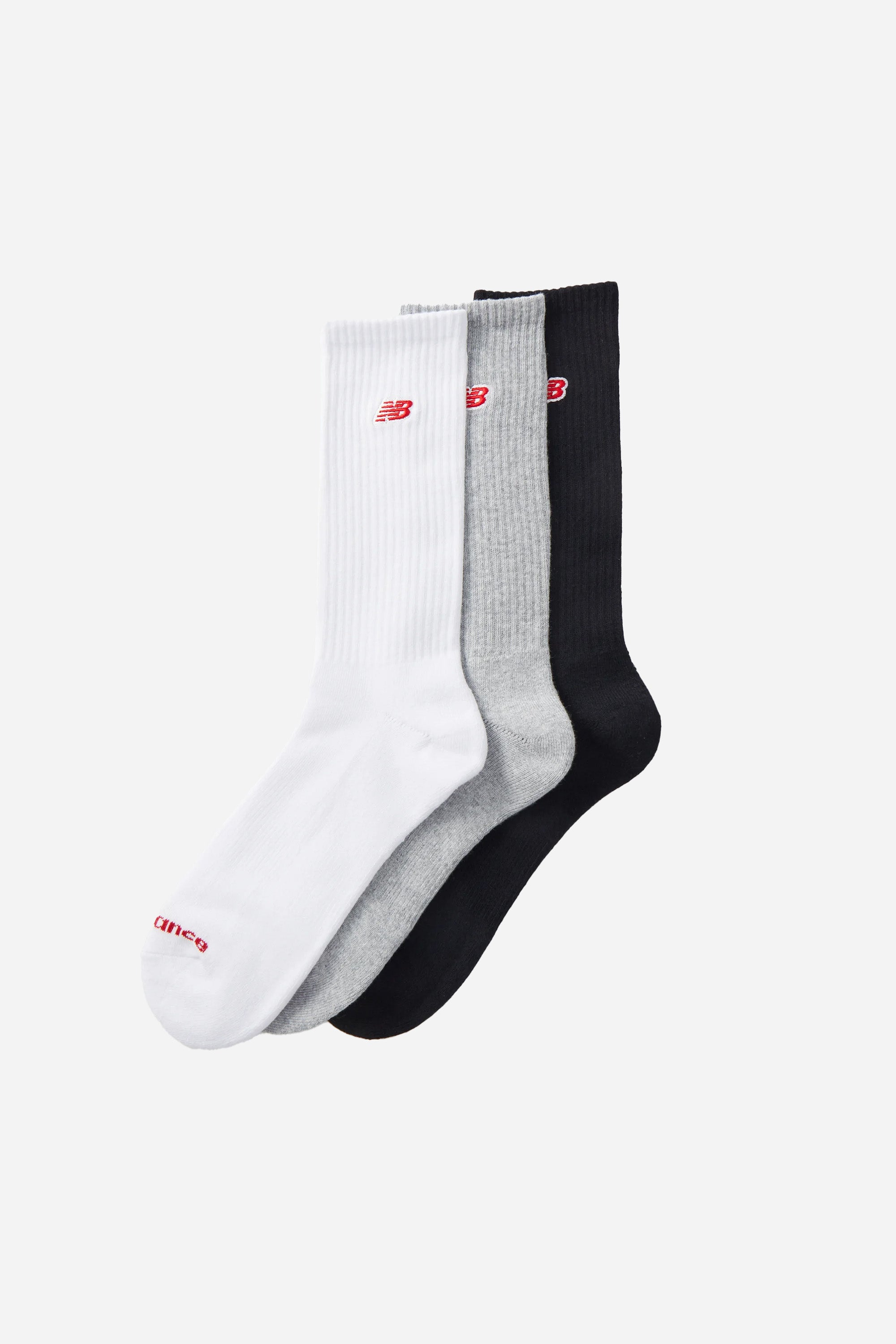 Patch Logo 3 Pack Socks Grey/White/Black Online salg