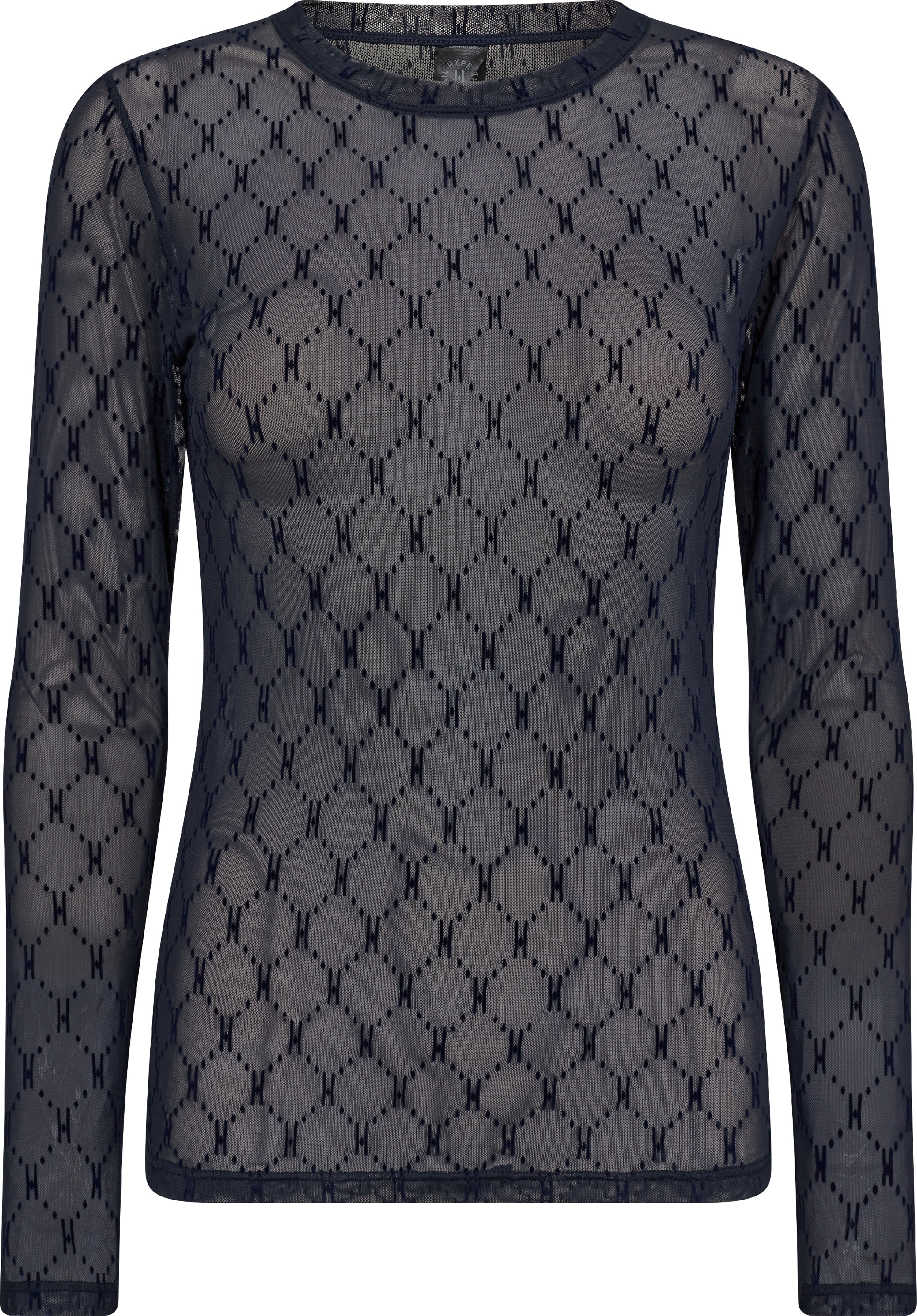 Hype The Detail Mesh Bluse Marine