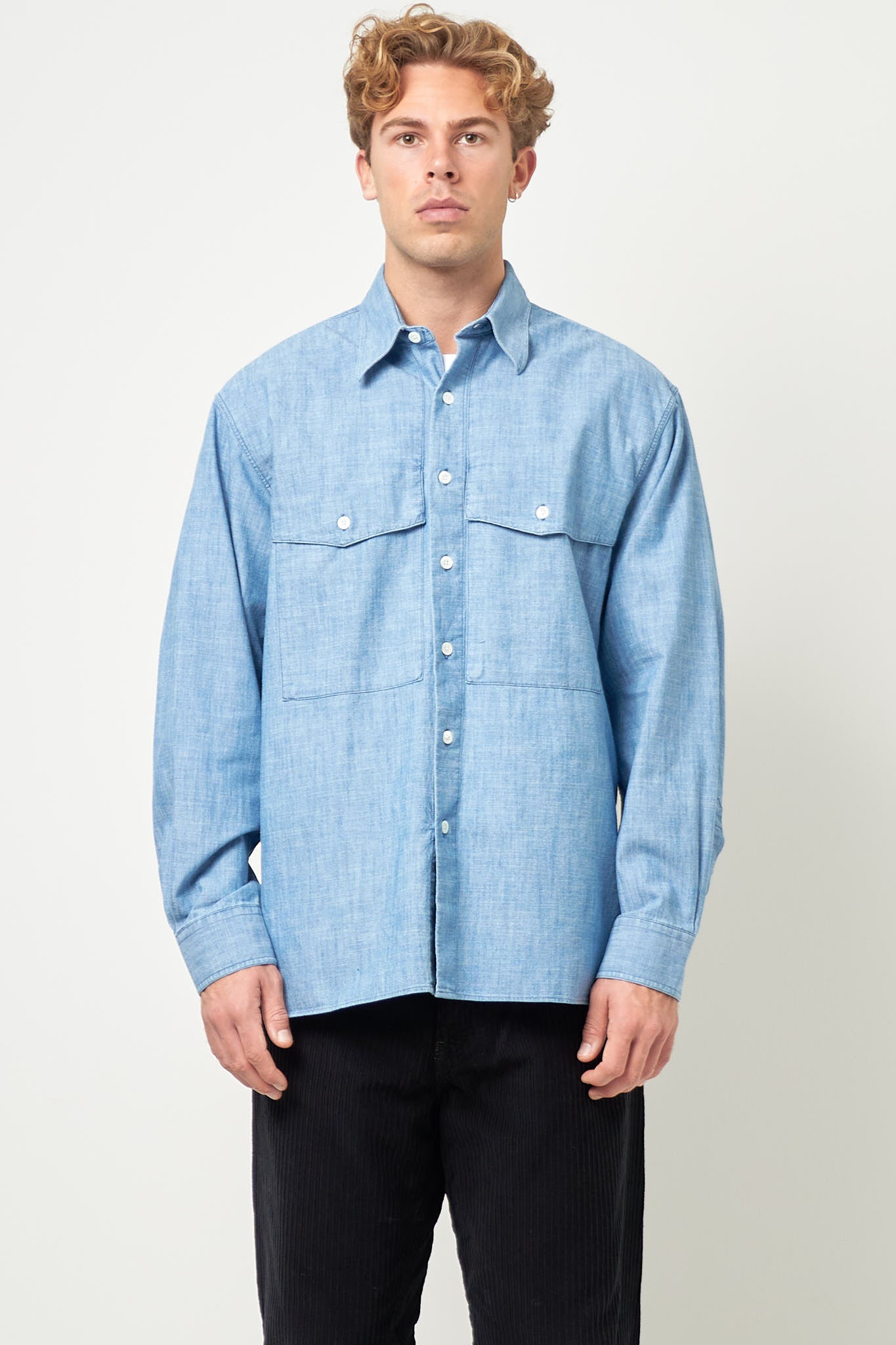 Note Shirt Mid Blue Online Hot Salg