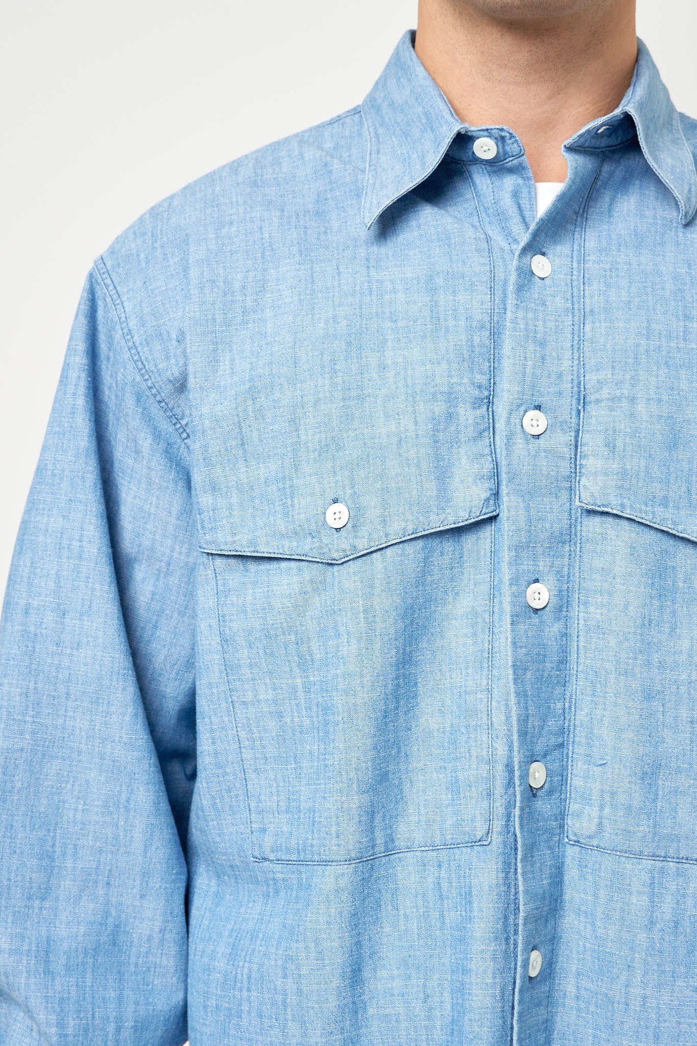 Note Shirt Mid Blue Online Hot Salg
