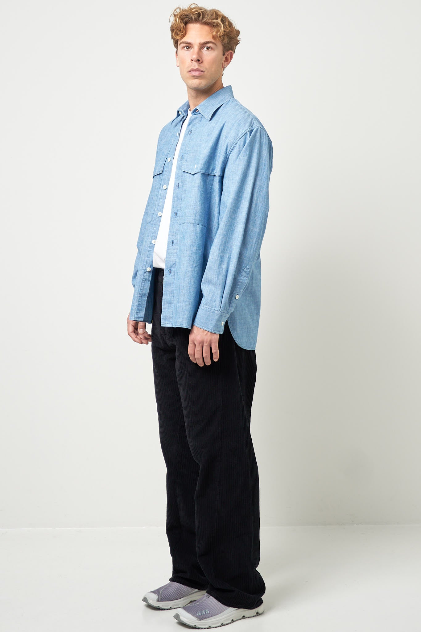 Note Shirt Mid Blue Online Hot Salg
