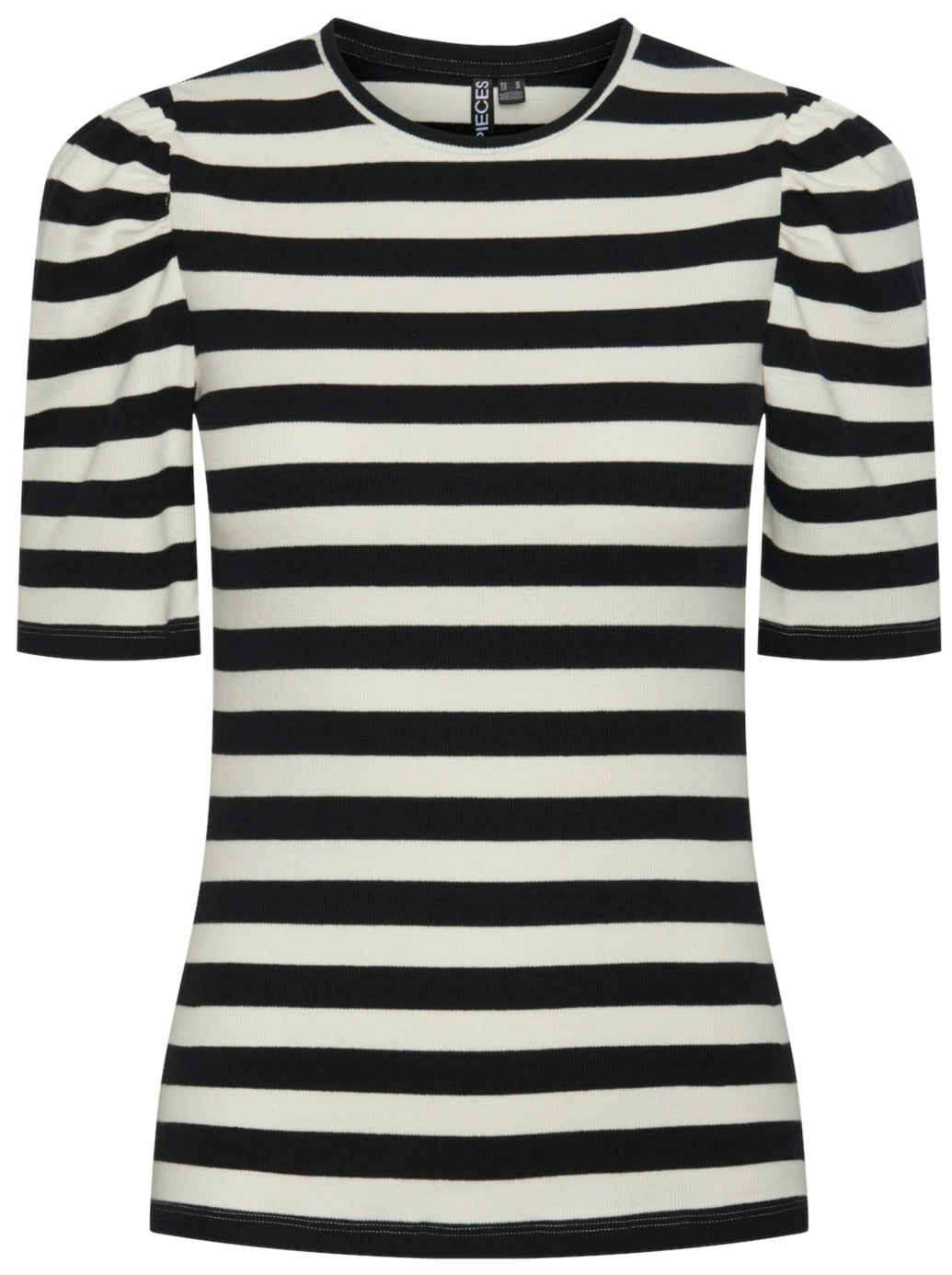 Pieces Janna SS O-Neck Top Cloud Dancer / Martime Blue