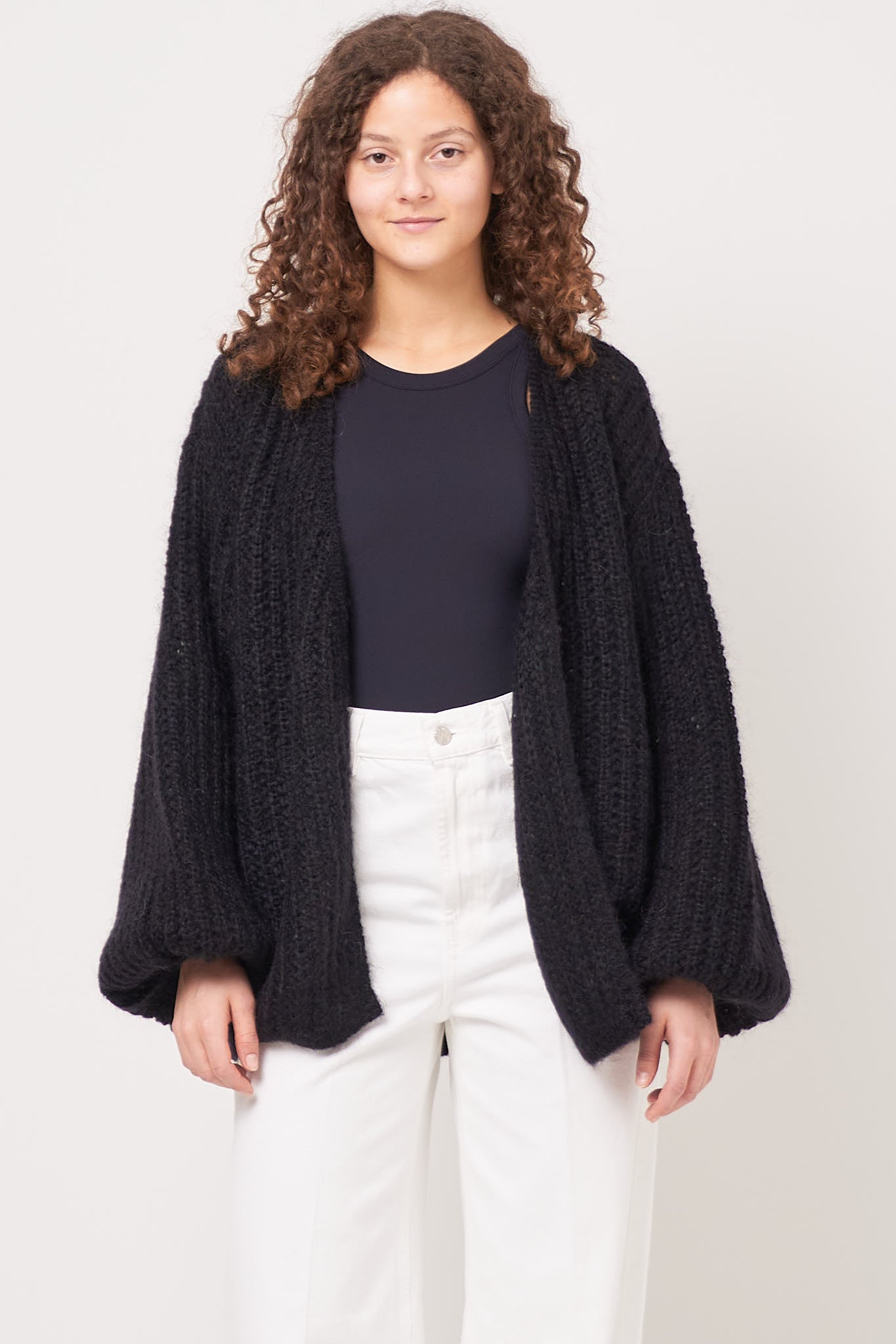 Puffed Cardigan Black