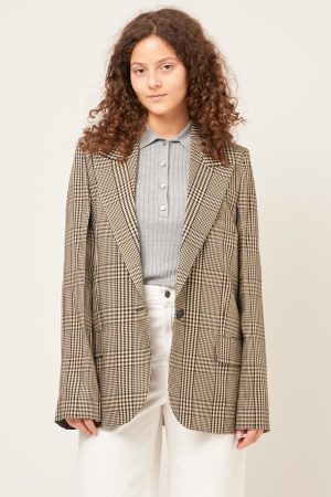 Single-Breasted Jacket Multi Brown Hot på udsalg