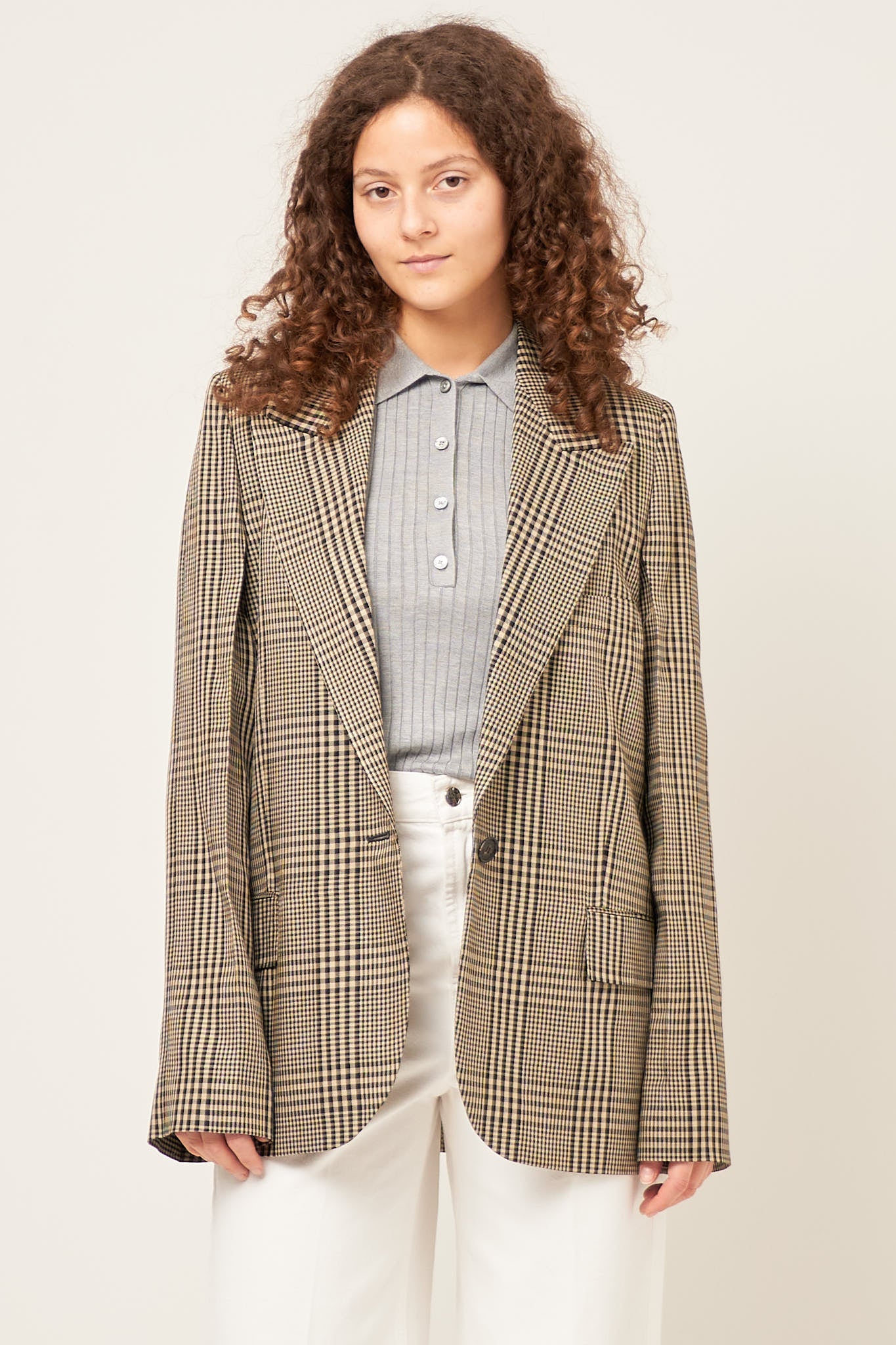 Single-Breasted Jacket Multi Brown Hot på udsalg