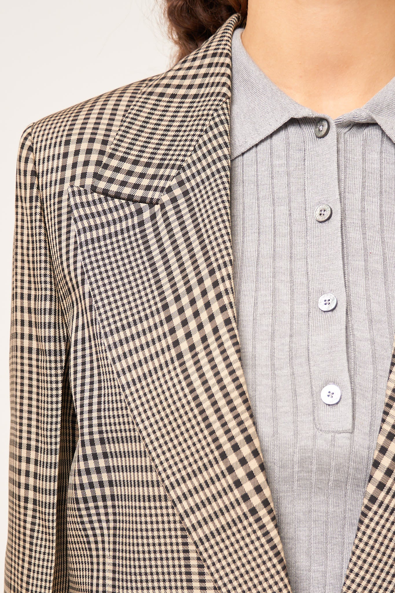 Single-Breasted Jacket Multi Brown Hot på udsalg