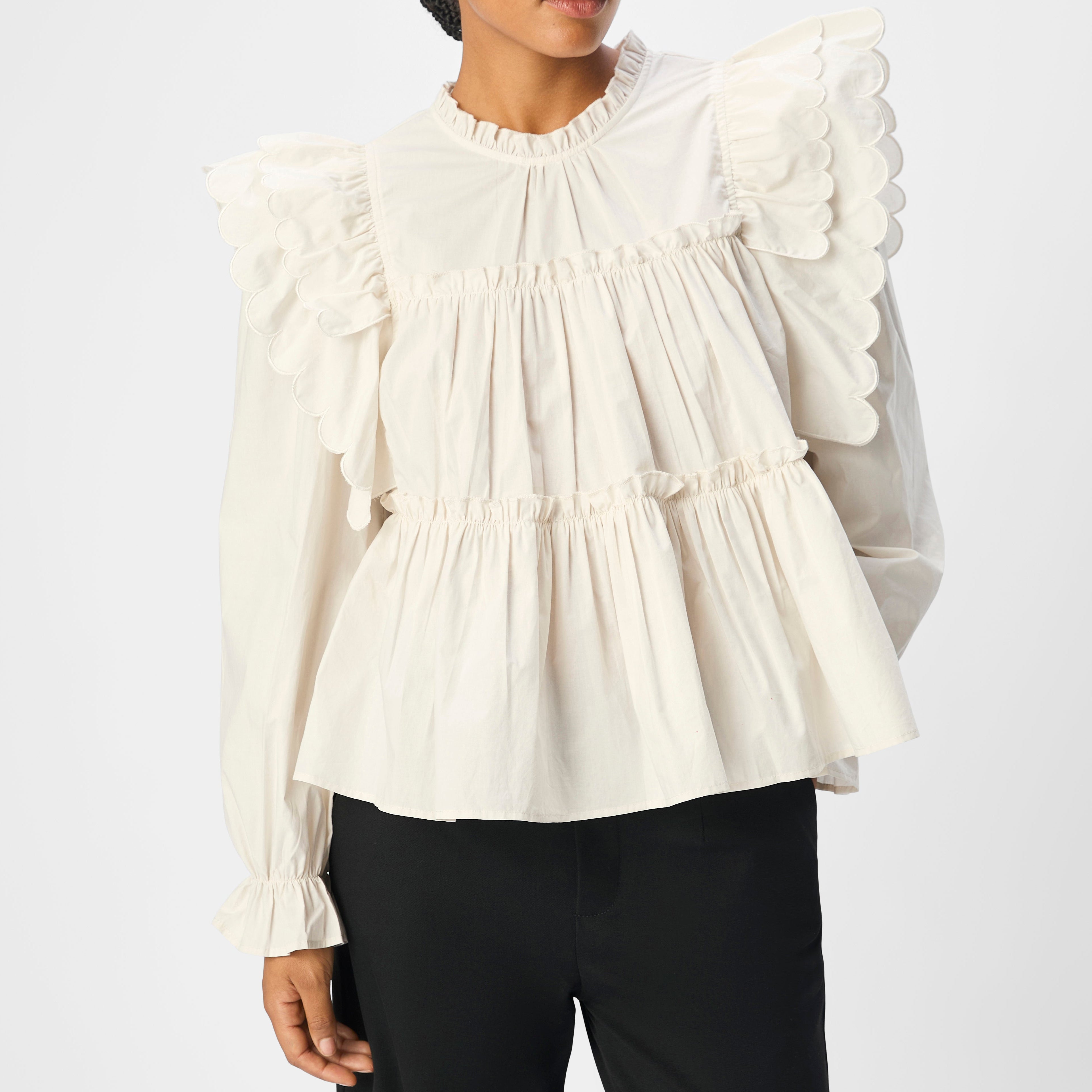 Object Hope LS Bluse White Sand