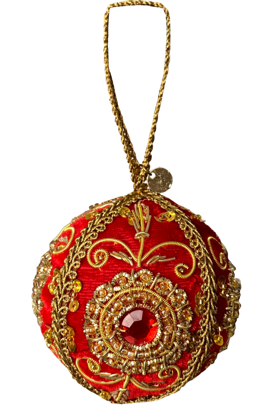 Black Colour Velvet Ball Christmas Ornament Red