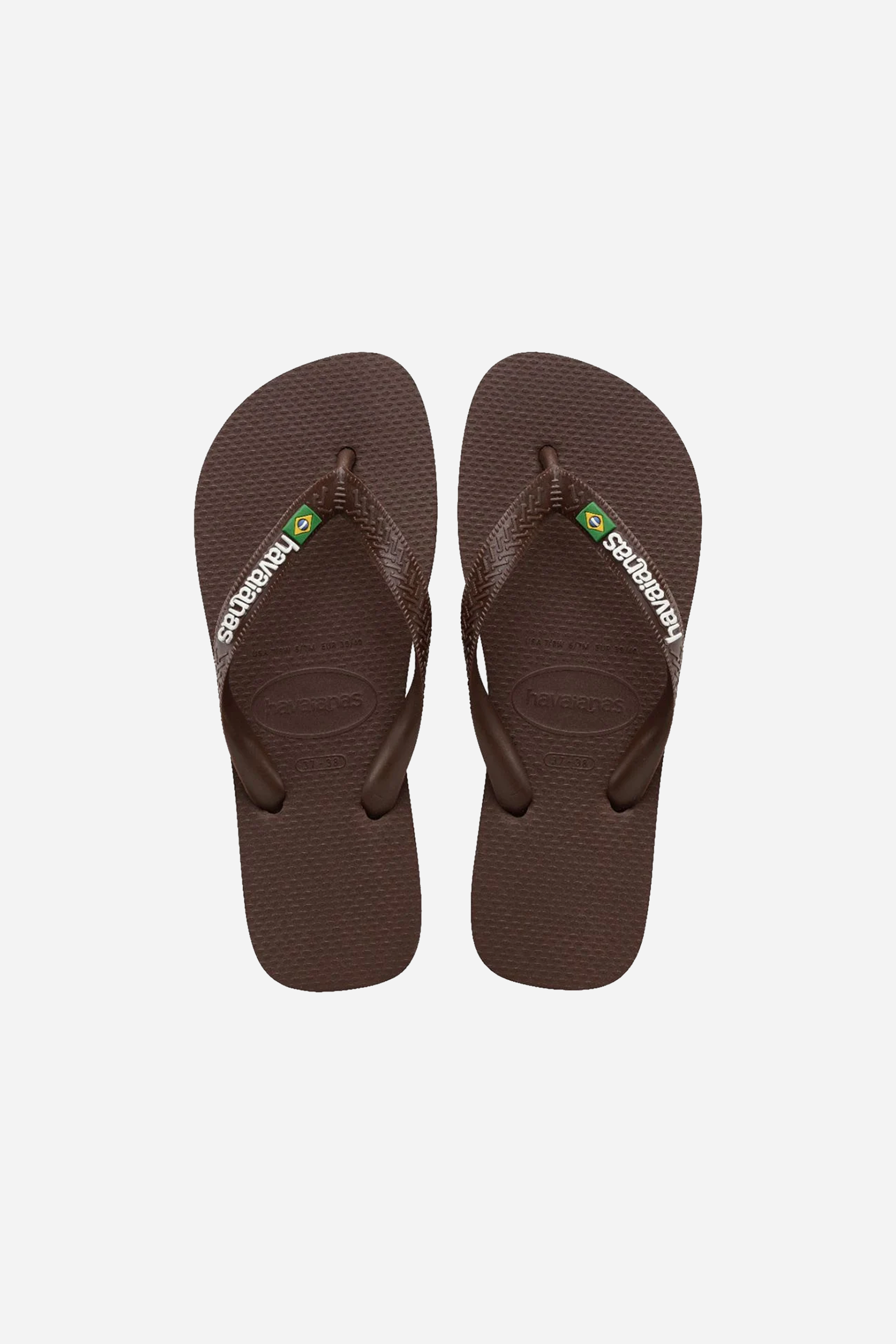 Havaianas Brasil Logo Dark Brown/White