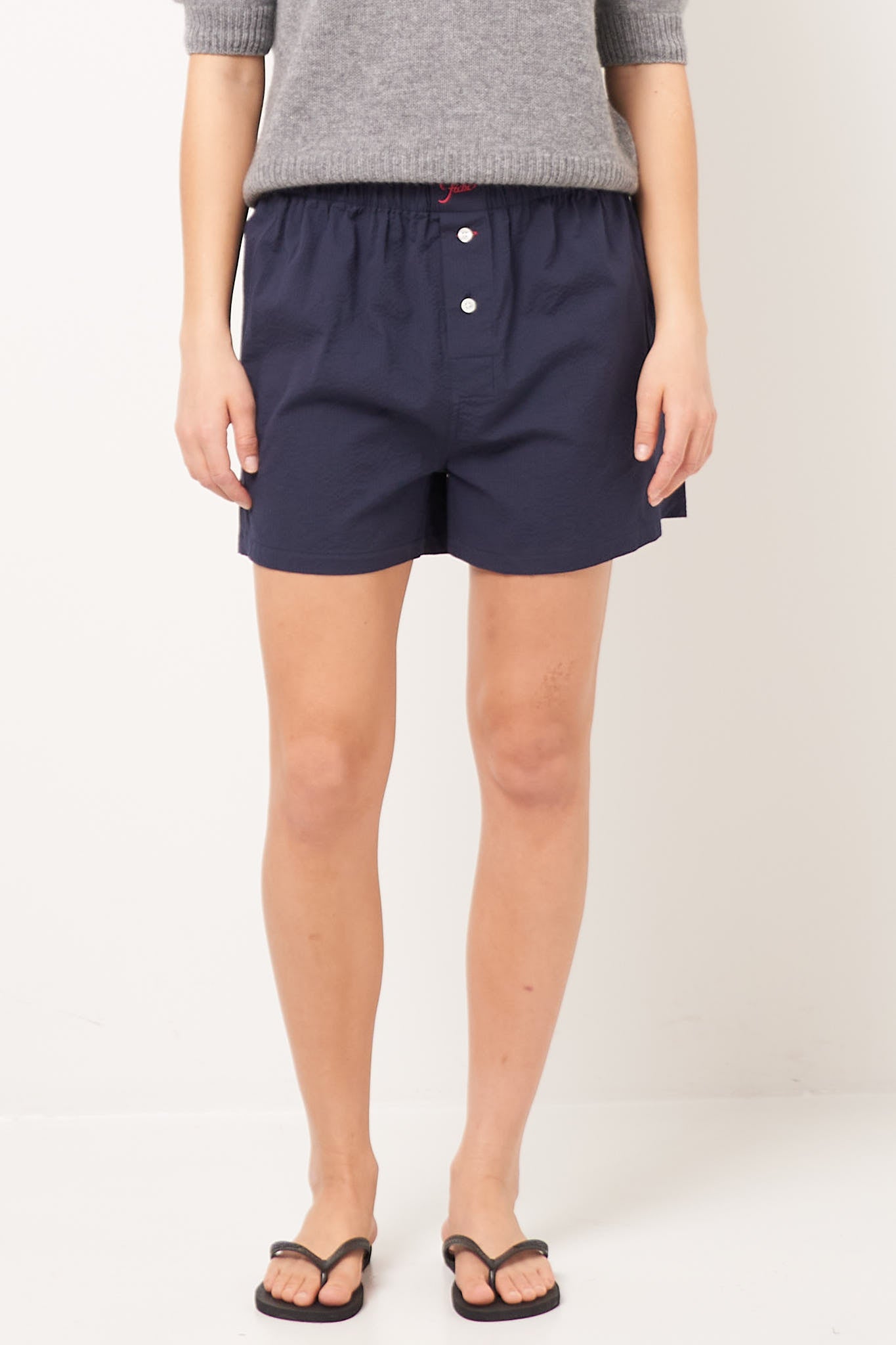 Navy Seersucker Boxers