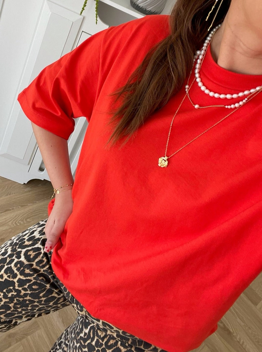Object Gima 2/4 Oversize T-shirt Fiery Red / Col NO25 Rabat
