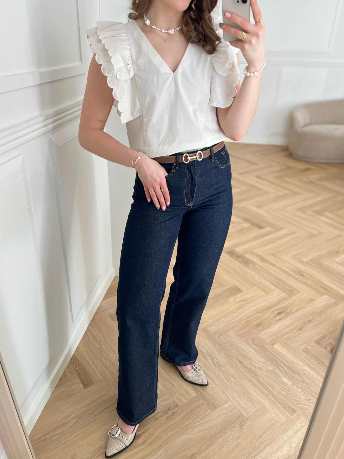 Object Hope Papaya Nour SS Top White Sand