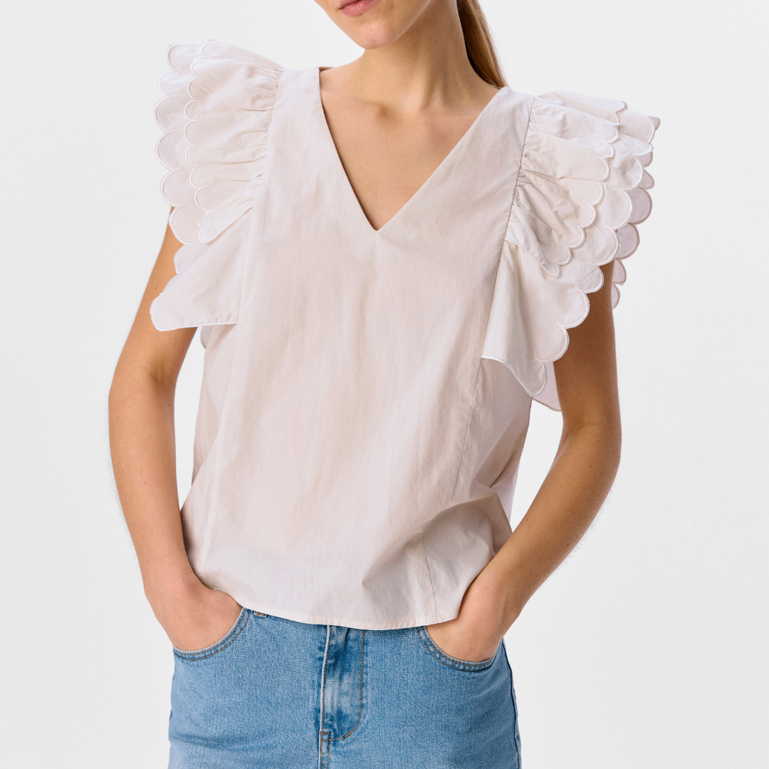 Object Hope Papaya Nour SS Top White Sand